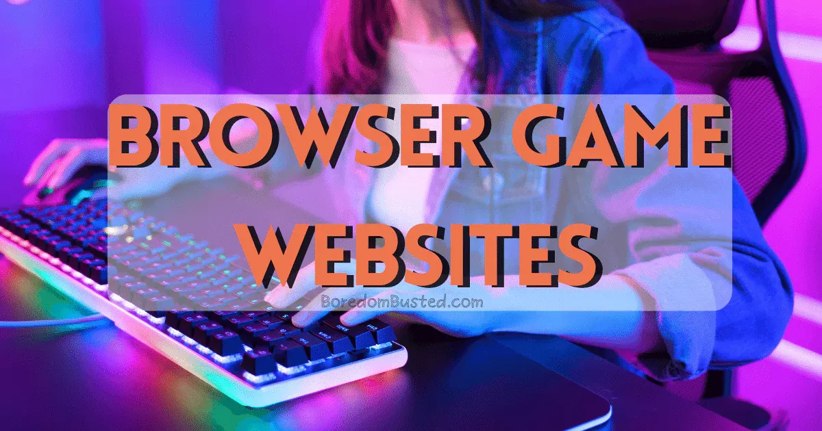 A woman typing on a computer, exploring browser game websites to cure boredom, "browswer game websites"