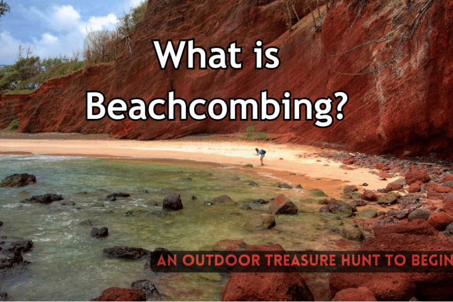 What is beachcombing? beach with woman searching