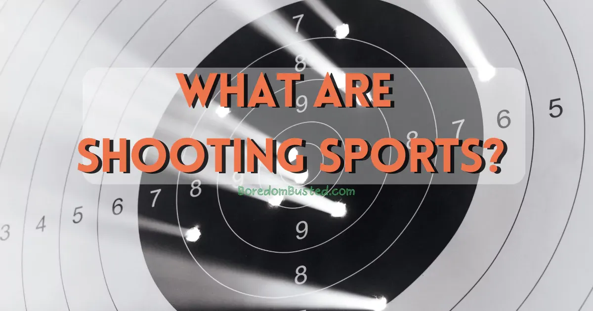 An introduction to shooting sports, including archery sports, featured image "what are shooting sports?" gun target with holes in the background.